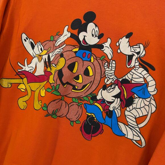 VTG 90s Women's GLOW IN THE DARK Mickey Unlimited Halloween Graphic Crewneck 2XL - Picture 8 of 12